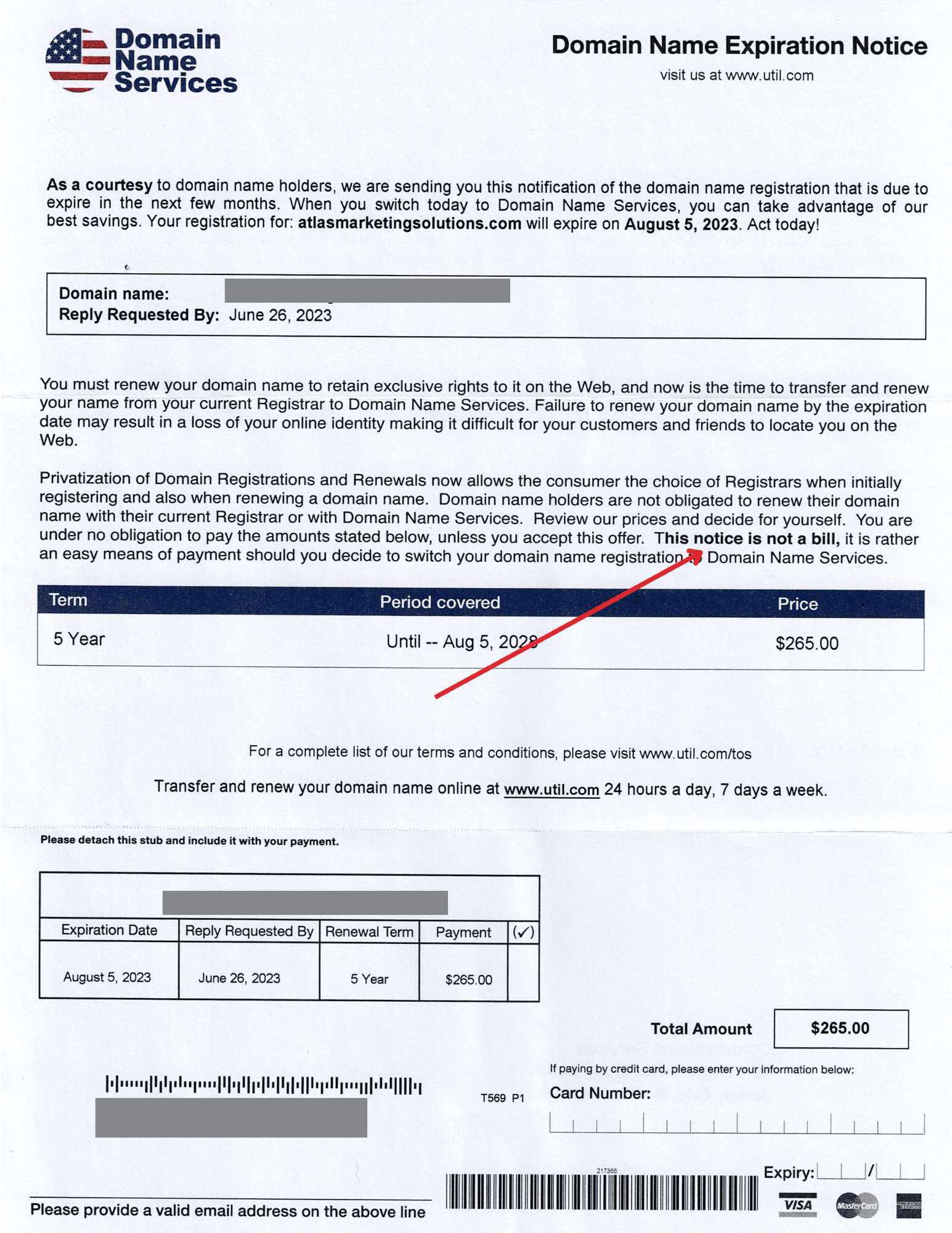 Domain Name Services scam